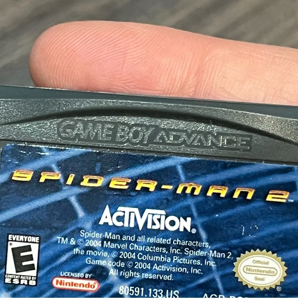 2002 Nintendo Game Boy Advance Spider-Man Activision Game Cartridge And Manual